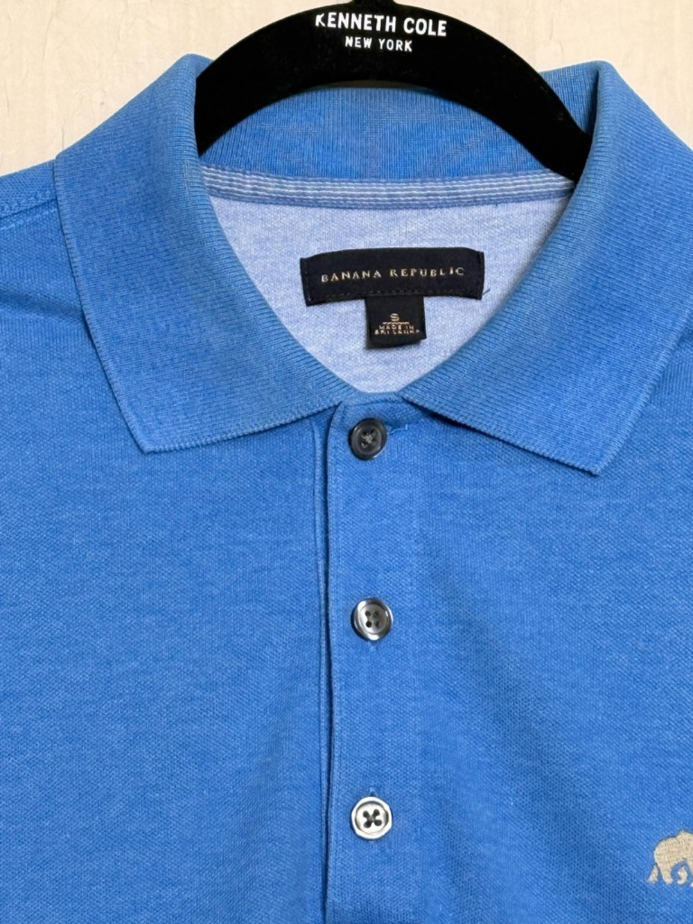 Banana Republic Men's Sky Blue Polo with Button Placket